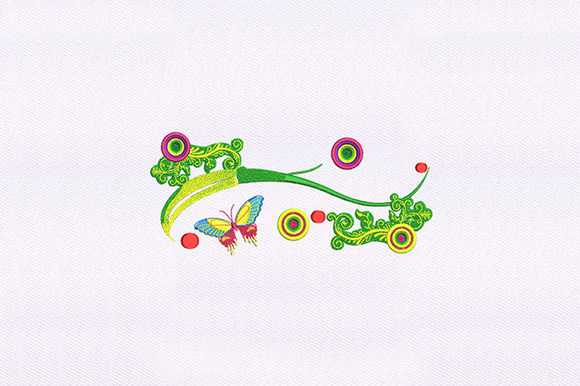 Butterfly Vines Embroidery Design