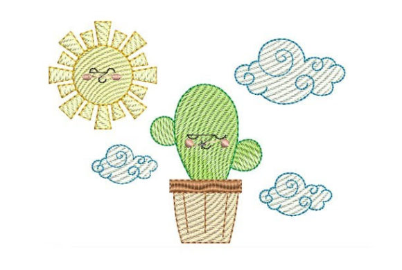 Cute Baby Cactus Embroidery