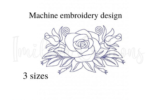 Elegant Rose Embroidery Design