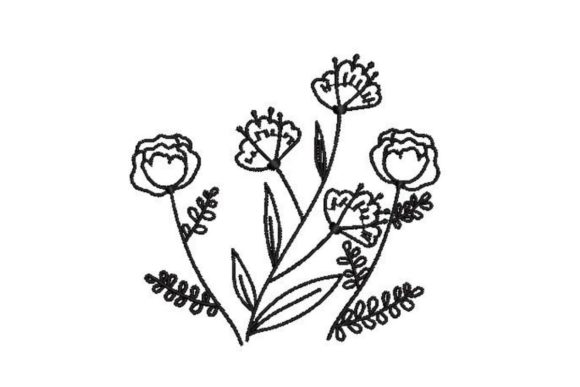 Line Art Flowers: A Creative Fabrica Embroidery Review