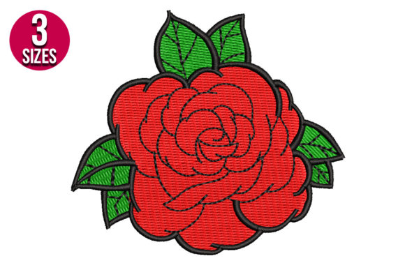 Rose Flower Embroidery Design