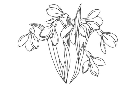 Snowdrop Flowers Embroidery