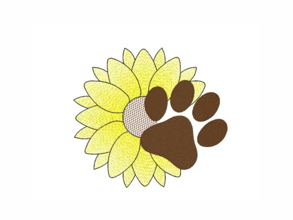 Sunflower Paw Embroidery